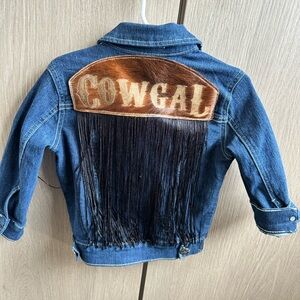 Cowgal Kids Denim Jacket with Fringe 3T | NWOT